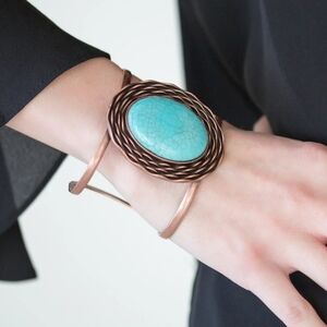 Boho Turquoise Nest Cuff Bracelet By Paparazzi